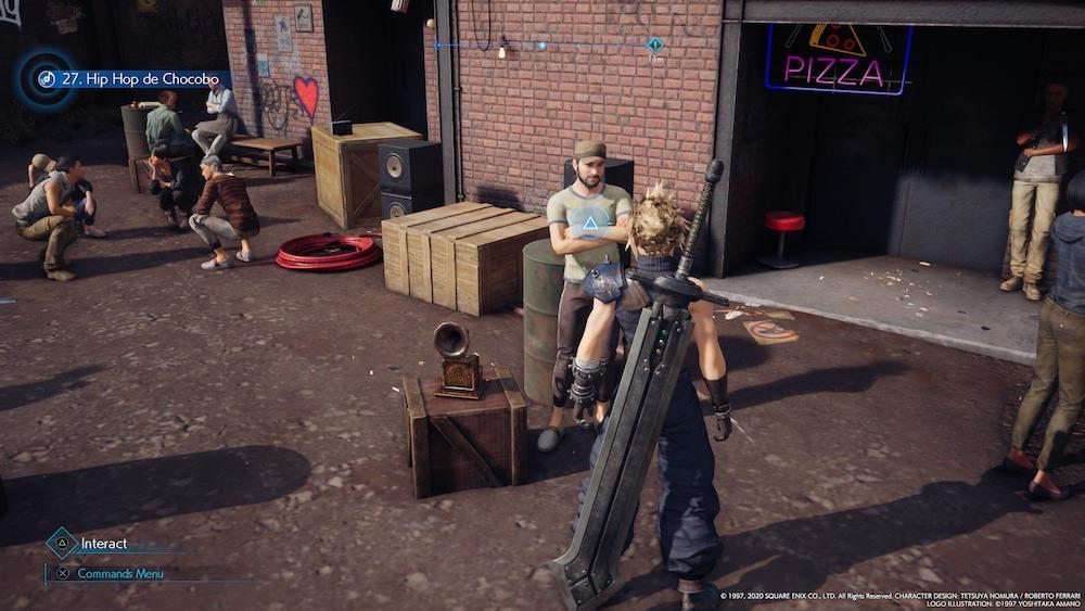 Talk to this guy on your way to see what Shinra wants with Johnny to get the Hip Hop de Chocobo disc.